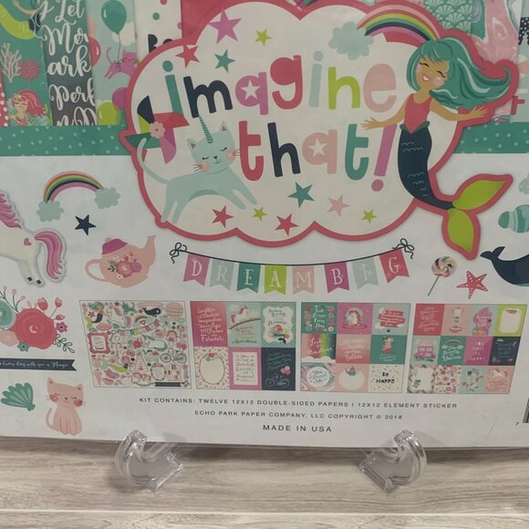 Echo Park "Imagine That" Mermaids Unicorns Craft Scrapbook Junk Journaling Kit - Picture 3 of 7